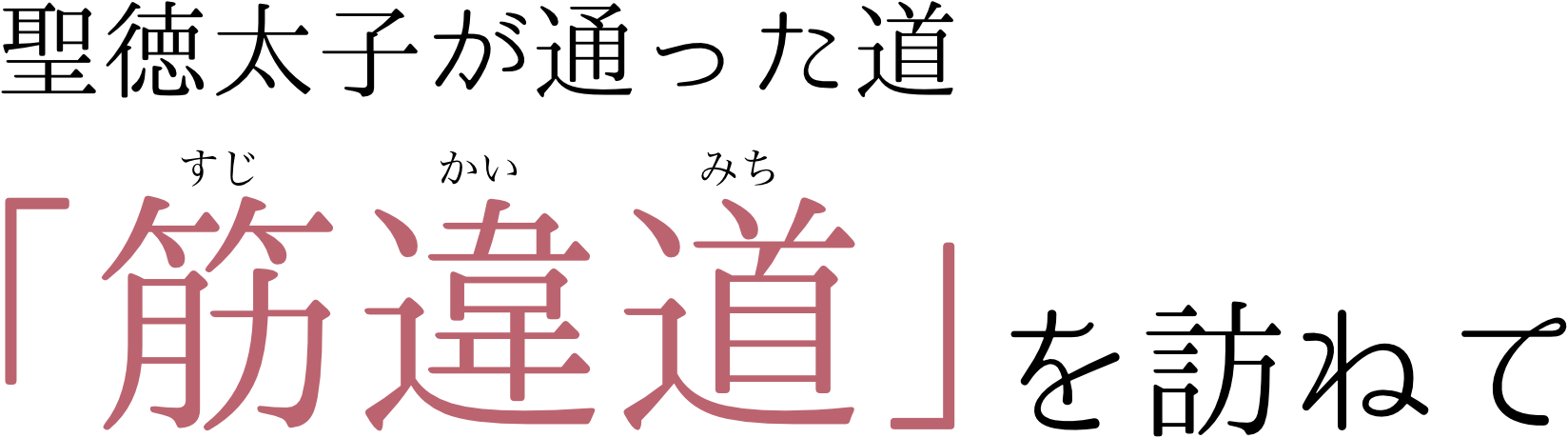 聖徳太子が通った道「筋違道」を訪ねて